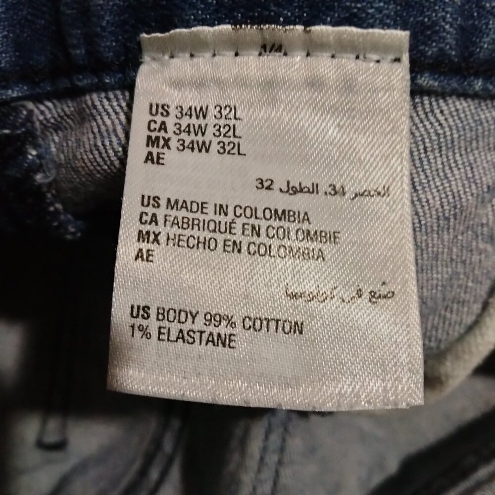 INC international concepts Slim Straight Denim Jeans Men’s 34x32(34x31) Blue - Picture 5 of 7